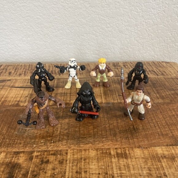 Lot of 7 Star Wars Hasbro Playskool Galactic Heroes Figs Han, Chewbacca Ray - Picture 3 of 9